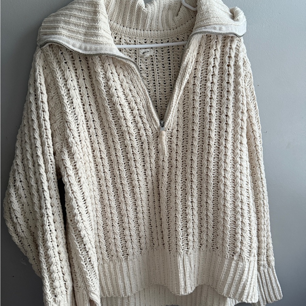 Aerie Cream Cowl Neck Sweater